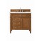 James Martin Vanities Brittany 36in Single Vanity, Saddle Brown w/ 3 CM Ethereal Noctis Quartz Top 650-V36-SBR-3ENC - alternate 1
